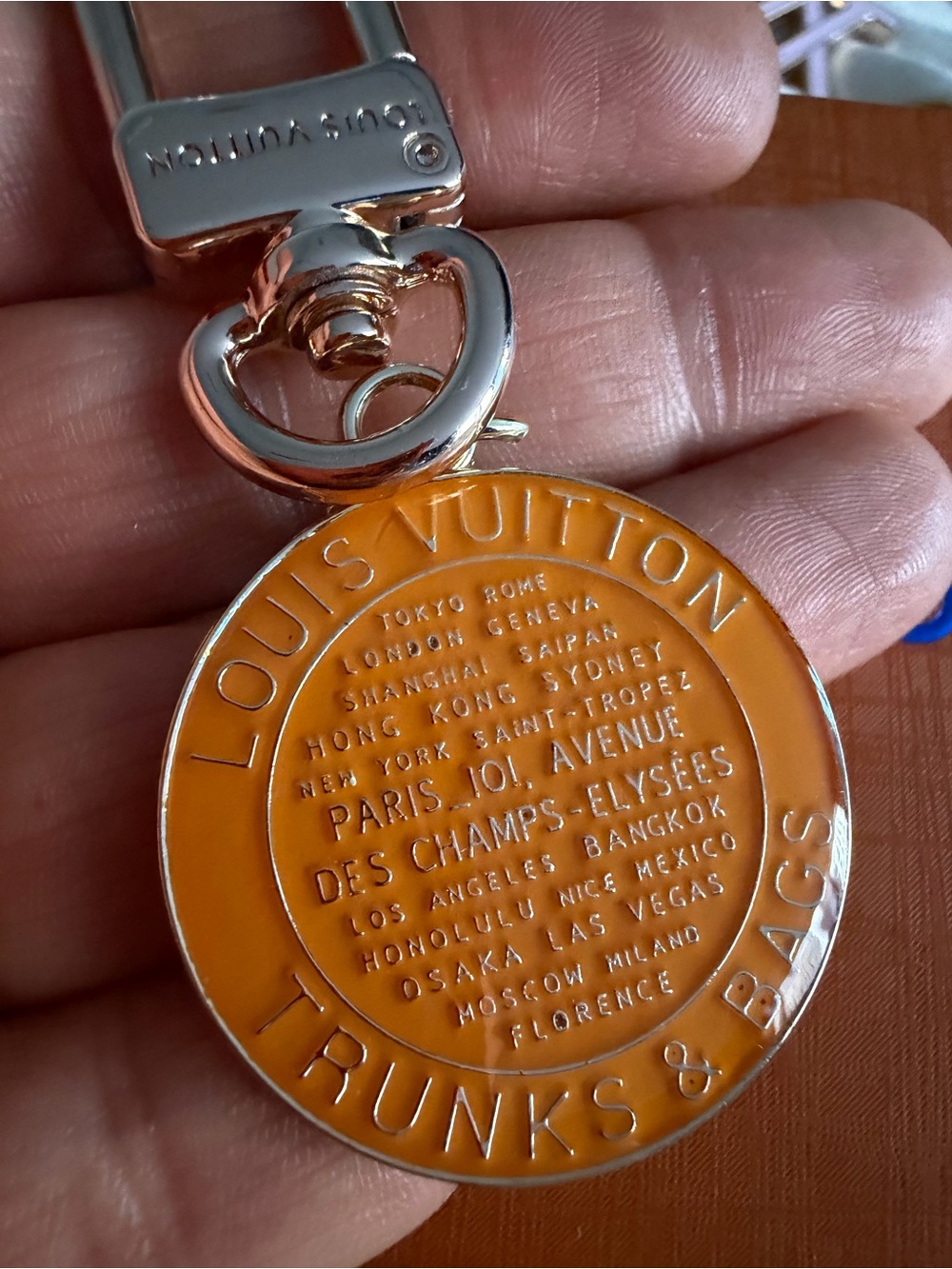 Unbranded Orange Round Trunks & Bags Key Charm